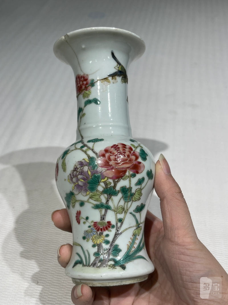 清代 粉彩花鸟纹瓶一组二十一件 - 图9